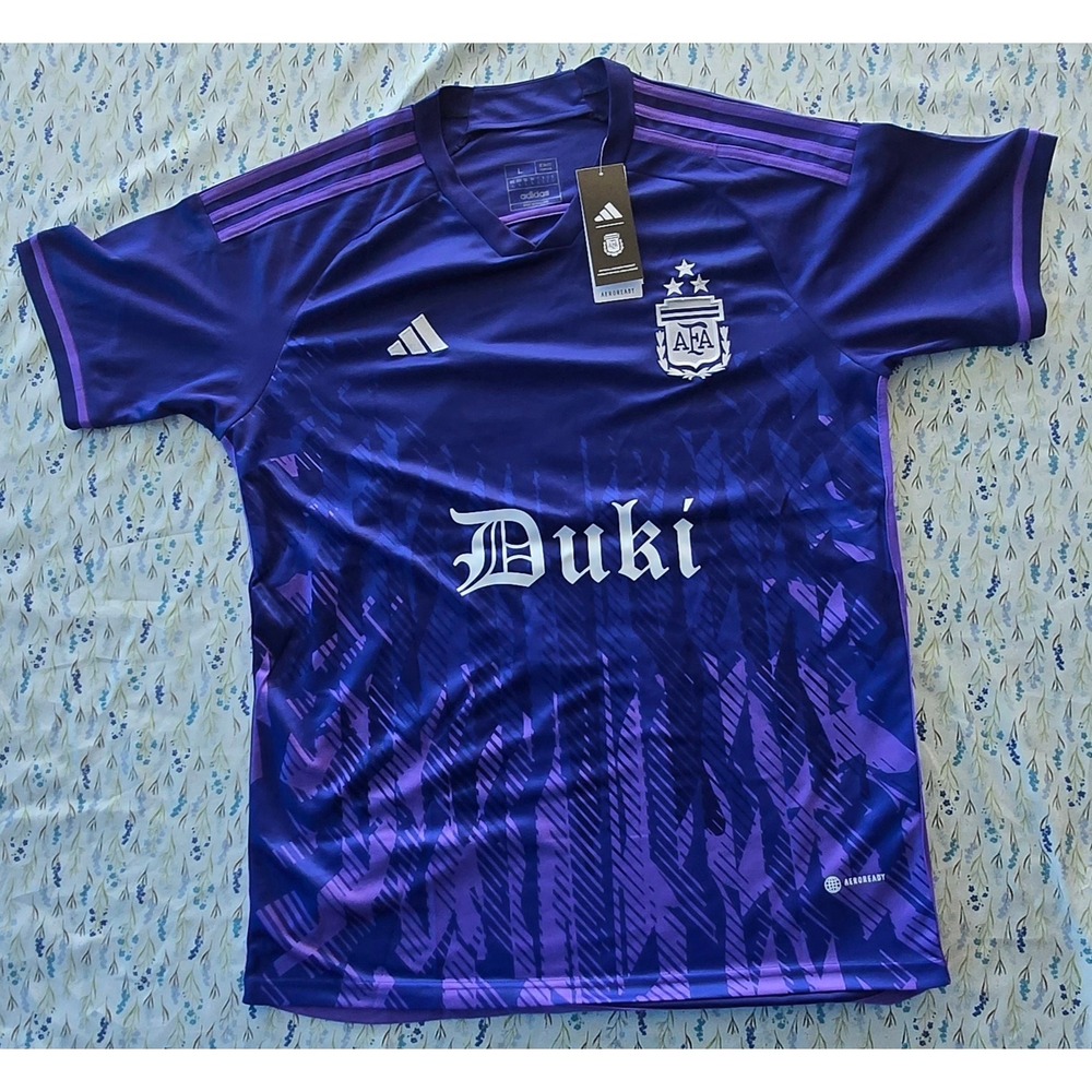 Adidas Argentina Duki Ameri World Tour 2025‎ Purple Soccer Jersey Mens L P95985